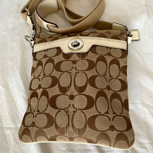 Coach Signature Small Jacquard Crossbody Purse - Picture 1 of 6